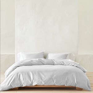 CASALUNA NWT supima washed sateen duvet sham set -light gray -king